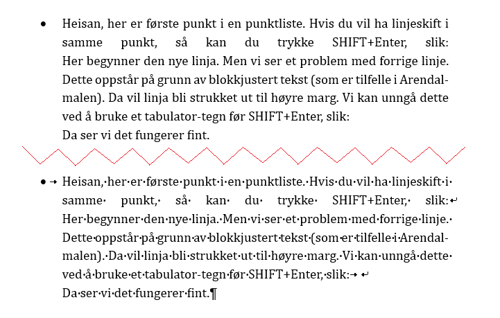 shiftenterpunktliste